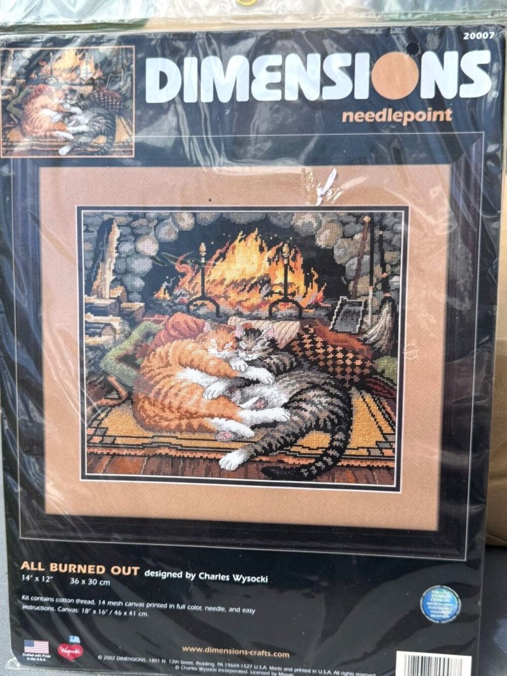 Dimensions Needlepoint Kit All Burned Out By Charles Wysocki Cats